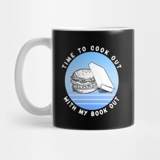 Time to Cook Out With My Book Out Retro Blue Summer Mug